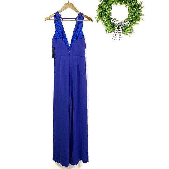 NWT Lulu’s Cobalt Blue Never Looking Back Jumpsuit - Picture 3 of 7